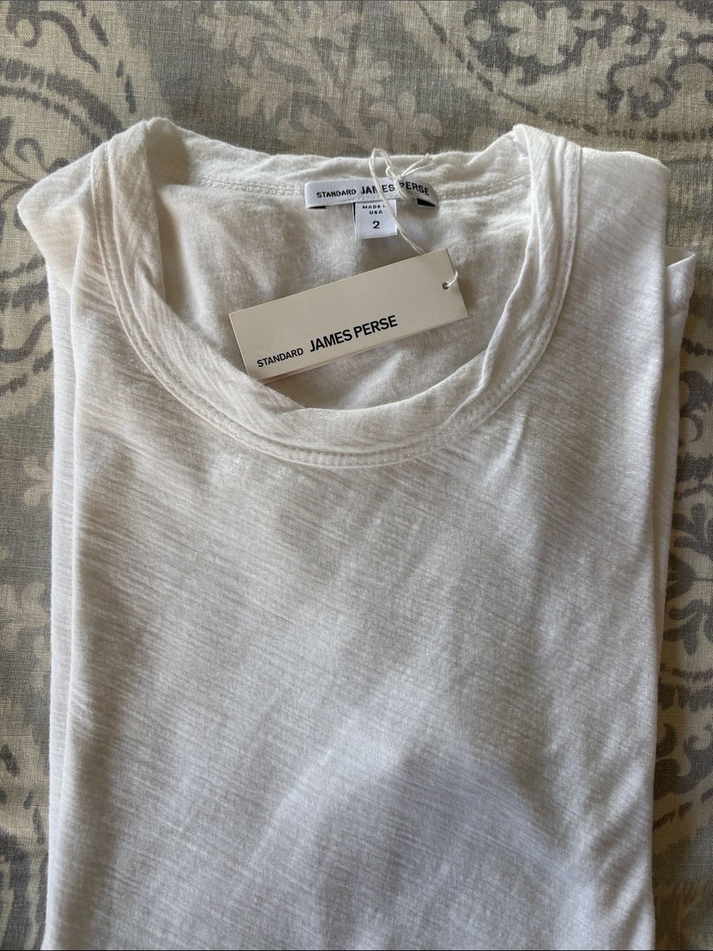 James Perse Cream Short Sleeve Crewneck Tee NWT. Size 6